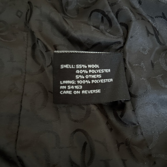 Guess Black and Gray Plaid Toggle Coat - Picture 5 of 7